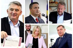 Željko Komšić, Denis Bećirović, Bakir Izetbegović, Željka Cvijanović i Milorad Dodik
