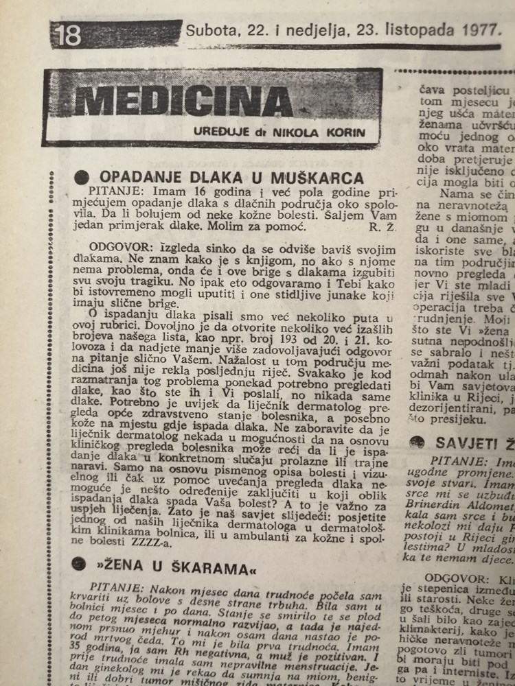 Zabrinuti 16-godišnjak obratio se dr. Korinu 
