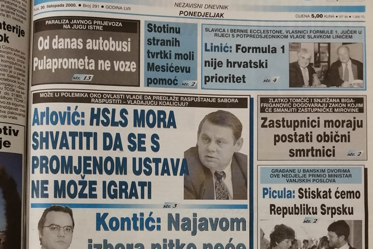 Naslovnica objavljena 30. listopada 2000. godine