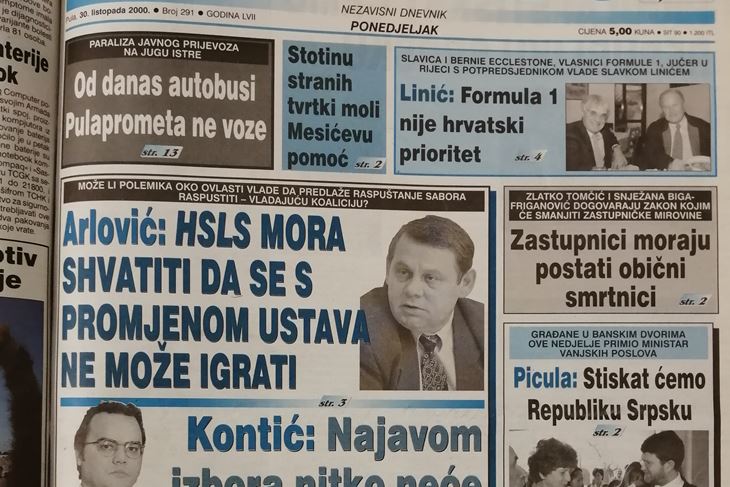 Naslovnica objavljena 30. listopada 2000. godine