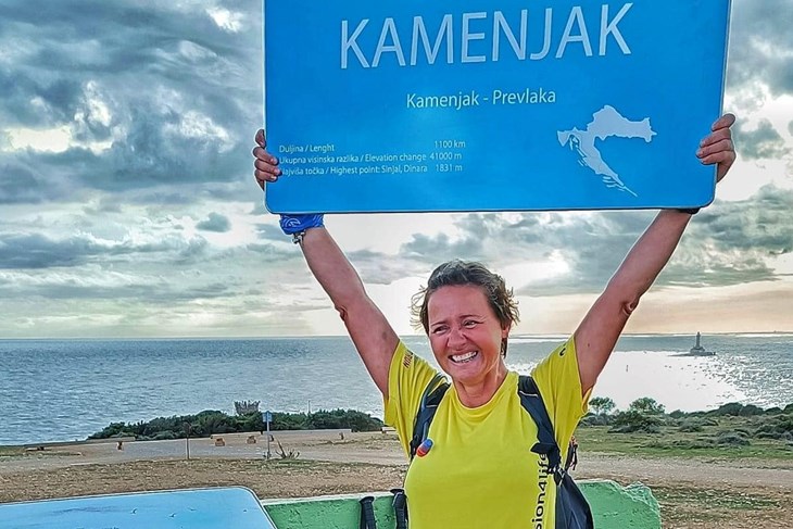 Ana Tičić Bukvić na krajnjem odredišu na Rtu Kamenjak (Facebook)