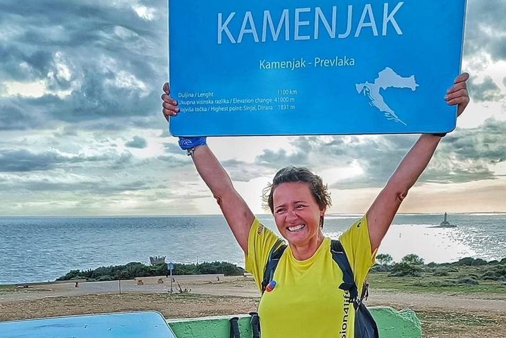 Ana Tičić Bukvić na krajnjem odredišu na Rtu Kamenjak (Facebook)