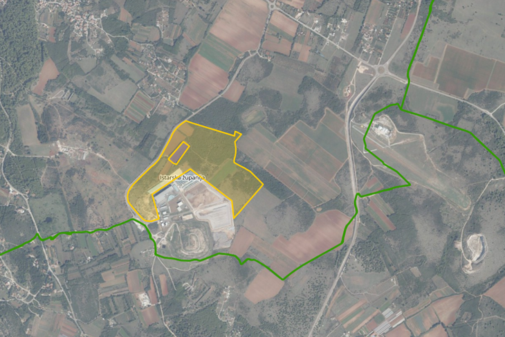 Lokacija buduće muljare, odmah pored Kaštijuna