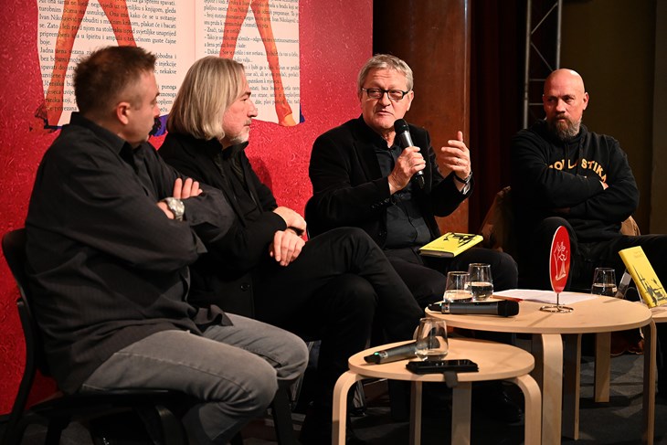 Emir Imamović Pirke, Branko Čegec, Dragan Velikić i Boris Dežulović (Snimio Danilo Memedović)