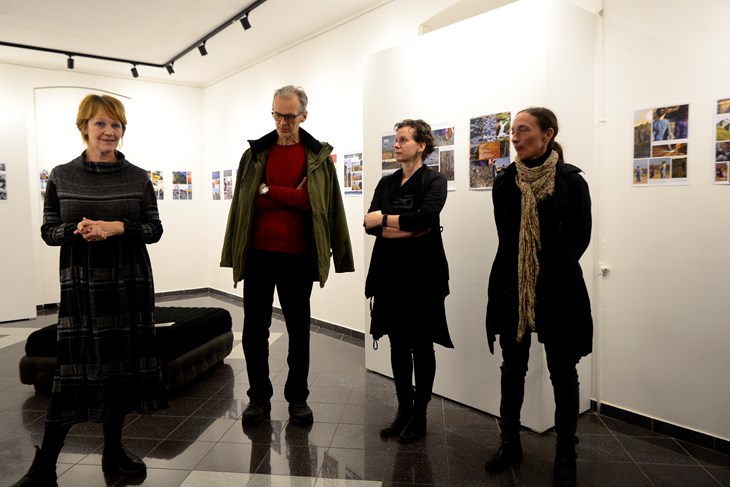 Kristina Nefat iz HUIU galerije, te autori - Igor Dražić, Nevena Trgovčić i Gordana Trajković