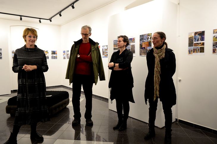 Kristina Nefat iz HUIU galerije, te autori - Igor Dražić, Nevena Trgovčić i Gordana Trajković