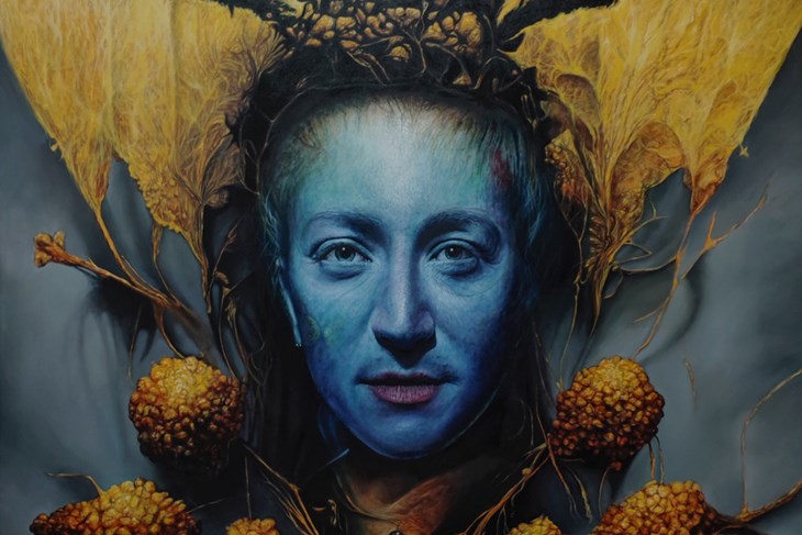 Eugen Varzić: "Hive", ulje na platnu 150x150 cm, 2022. 