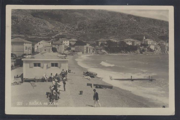 Baška na otoku Krku, stara razglednica 