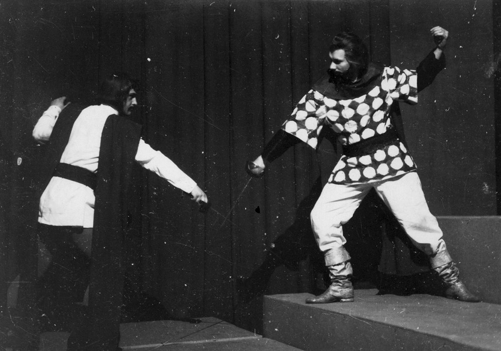 Oto Širec i Pjer Ladavac u predstavi "King Lear" u INK-u 1963.