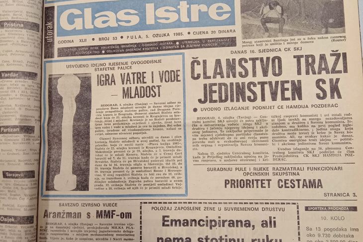 Glas Istre, 5.03.1985.