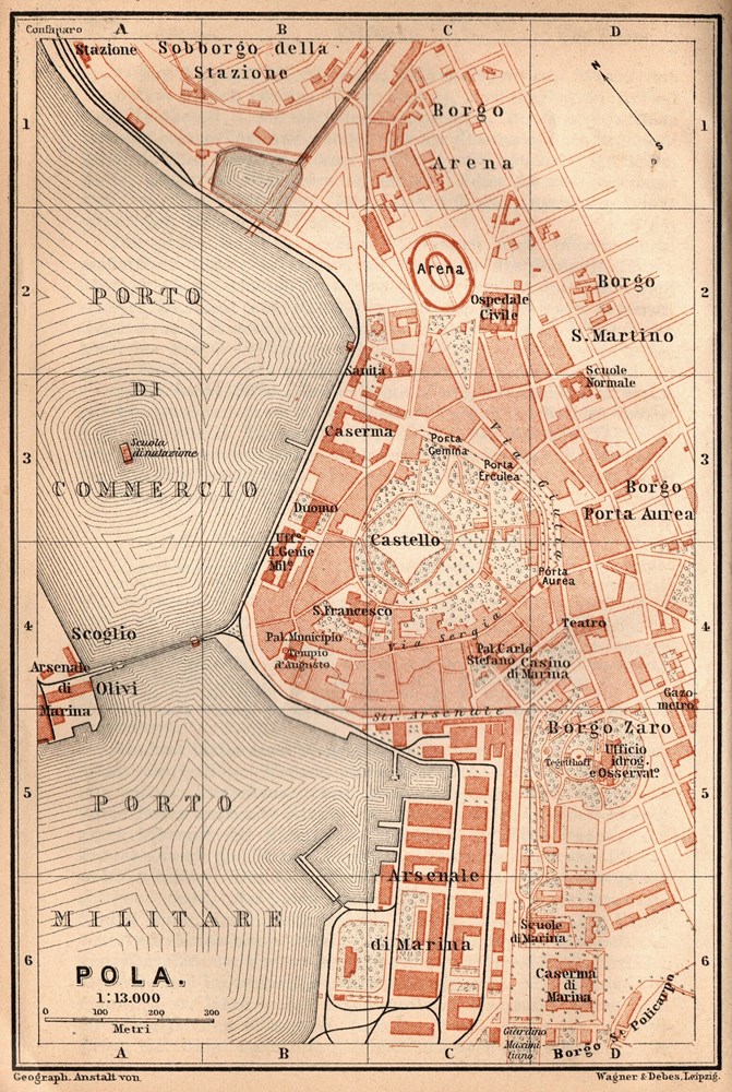 Pula prema planu iz 1895. godine (Izvor: David Orlović)