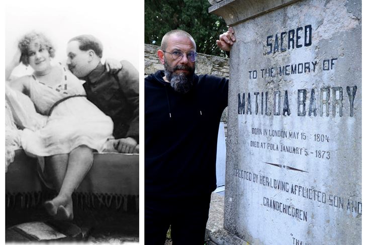 Necenzurirana fotografija za štoriju o Cosulich Patriziji / Zvjezdan Strahinja kraj groba Matilde Barry (Snimio Dejan Štifanić)