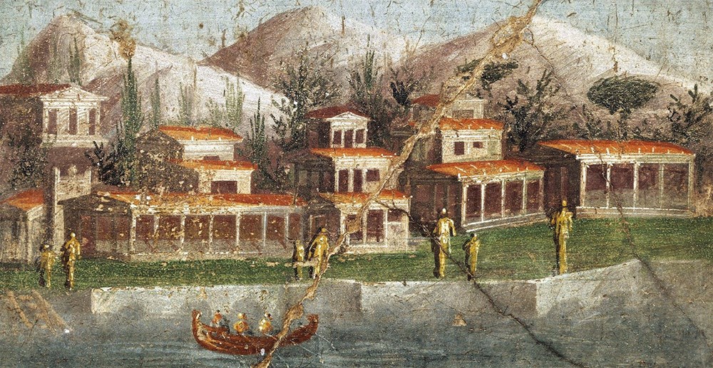 Pompejanska zidna slika s maritimnom vilom (foto: www.planetpompeii.com)