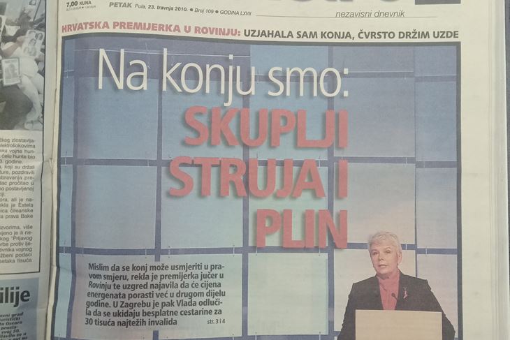 Naslovnica Glasa Istre iz 2010. godine