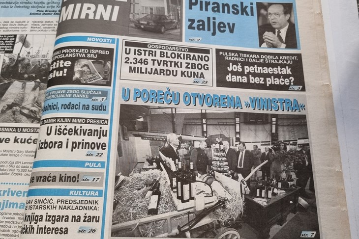 Naslovnica Glasa Istre 30. travnja 1999.