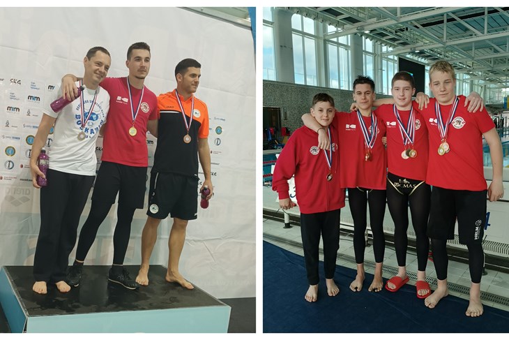 POSTOLJE 400 M BRZINSKO RONJENJE - drugoplasirani Robert Čupev i pobjednik Luka Bohač / BRILJANTNA ŠTAFETA MLADOSTI - Lucas Kolar, Leon Kolar, Mihael Botić i Sebastijan Hajnc