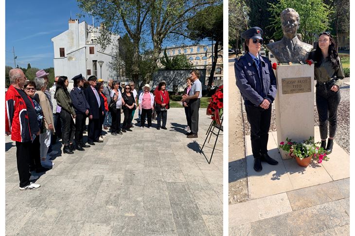 Vijenac su položili članovi i simpatizeri Društva "Josip Broz Tito", udruga antifašista i Socijalističke radničke partije 