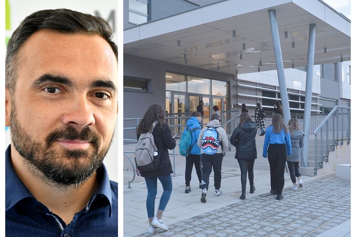 Ivan Žagar / Učenici na ulazu u Medicinsku školu (Snimili Milivoj MIjošek /  Danilo Memedović)