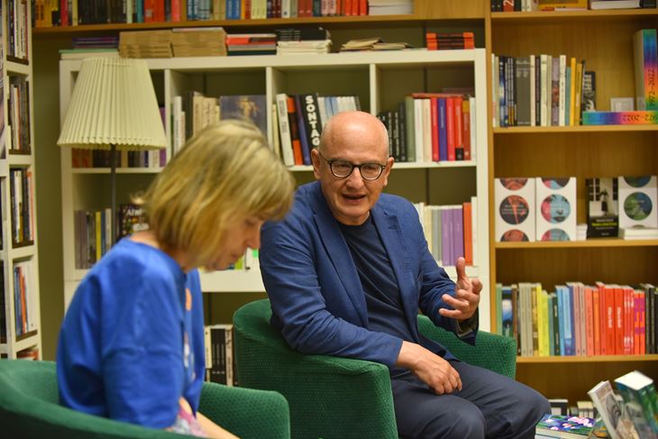 Andrea Pagani s novinarkom Glasa Istre Vanesom Begić (snimio Duško Marušić Čiči)