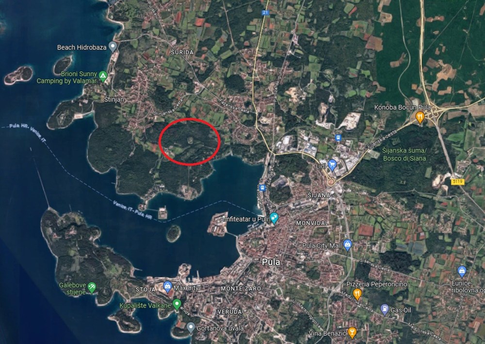 Crveni krug označava dio područja Karšiola (Foto: Google Maps)