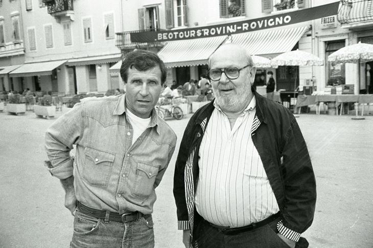 Zajedno su snimili četiri glazbene kazete i pet CD-a - Sergio Preden Gato i Piero Soffici na rovinjskoj rivi 1984. godine (Snimio Aldo Pokrajac)