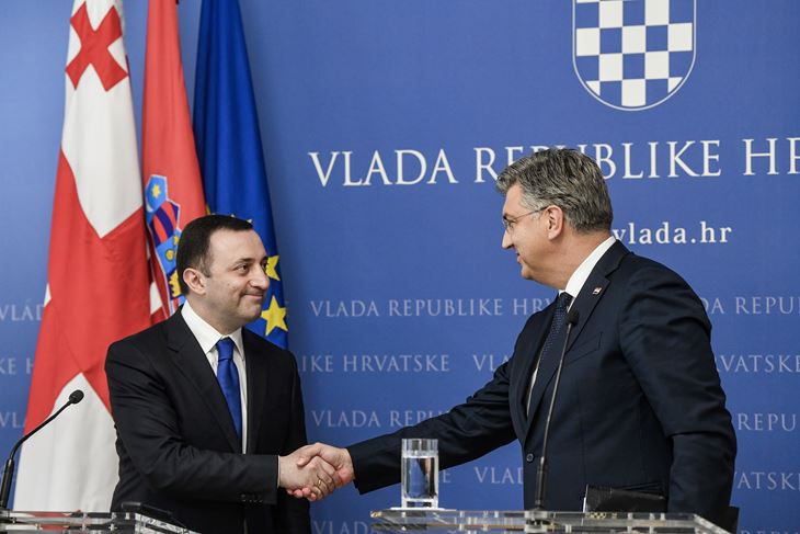 Irakli Garibashvili i Andrej Plenković (Snimio Josip Regović/PIXSELL)