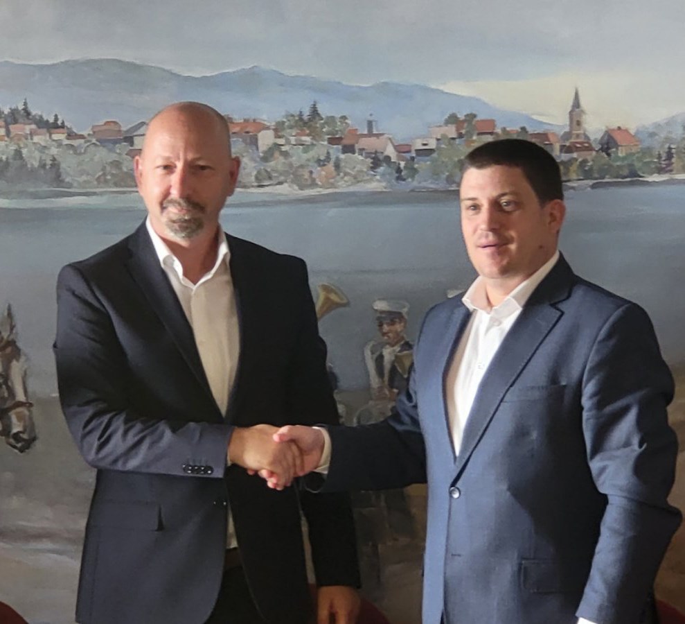 David Bregovac, načelnik Općine Fužina Oleg Butković potpredsjednik Vlade i ministar mora, prometa i infrastrukture