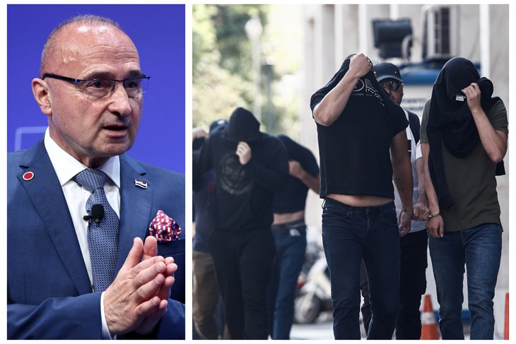 Gordan Grlić-Radman/Privođenje navijača (Reuters/Sotiris Dimitropoulos/Pixsell)