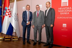 Boris Vujčić, Dominique Laboureix i Roman Šubić (Foto Press HNB)