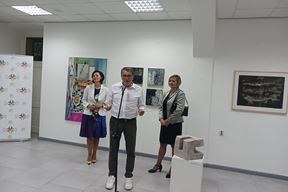 S otvorenja izložbe: Mirela Pudar, Milan Rašula i Branka Spaić-Flegar (Snimila Vanesa Begić)