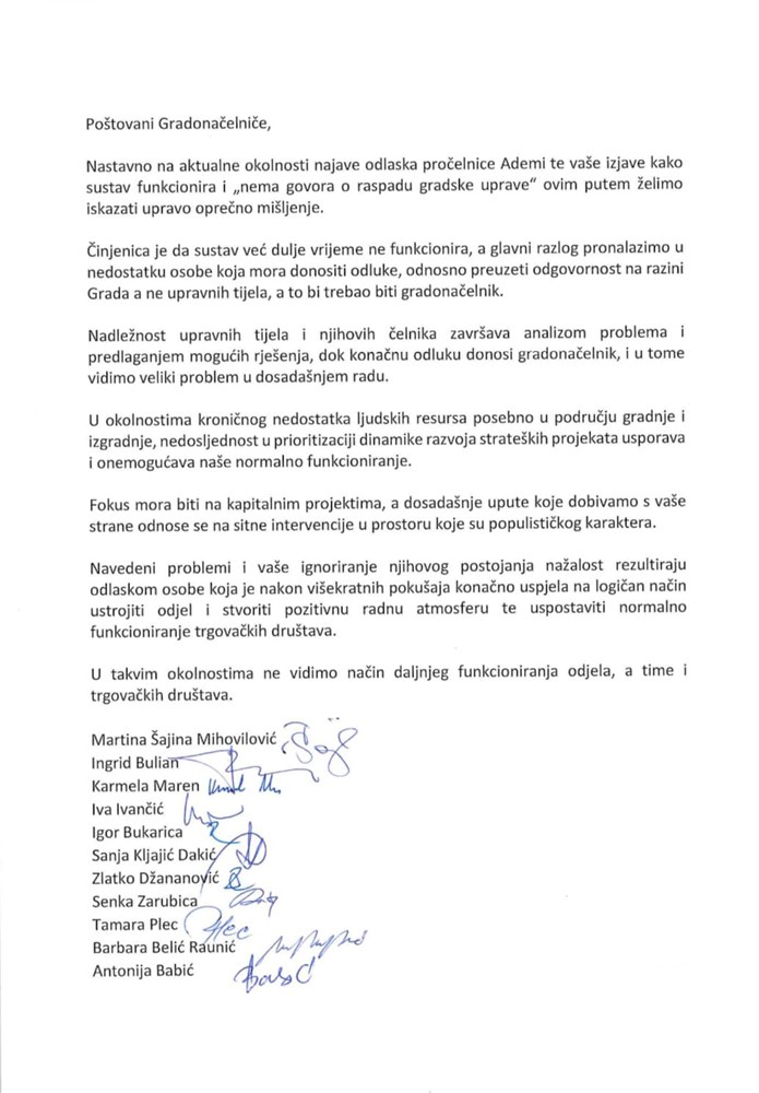 Otvoreno pismo gradonačelniku Filipu Zoričiću