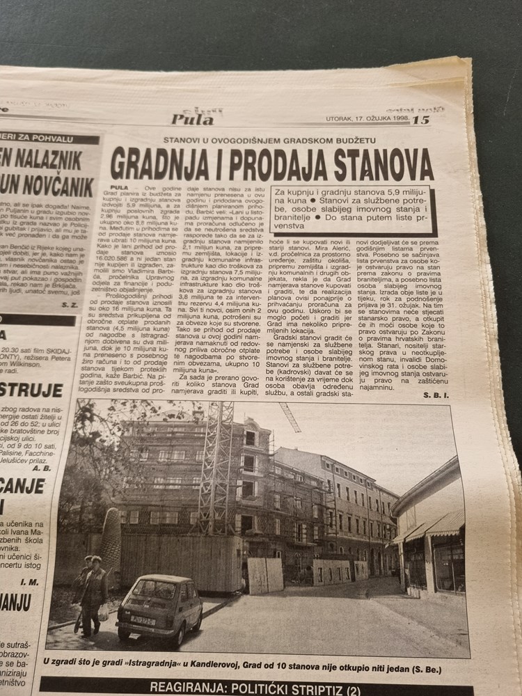 U Glasu Istre 1998. godine