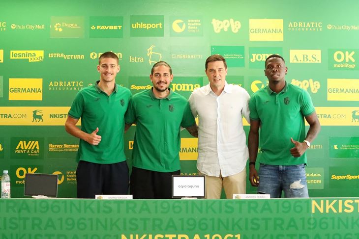 TERCET 2001. GODIŠTA - Giorgi Gagua, Andres Ferro, Saša Bjelanović i Stephane Keller (Foto: NK Istra 1961)