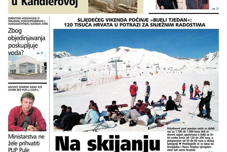 (Naslovnica Glasa Istre od 4. siječnja 2006. godine)