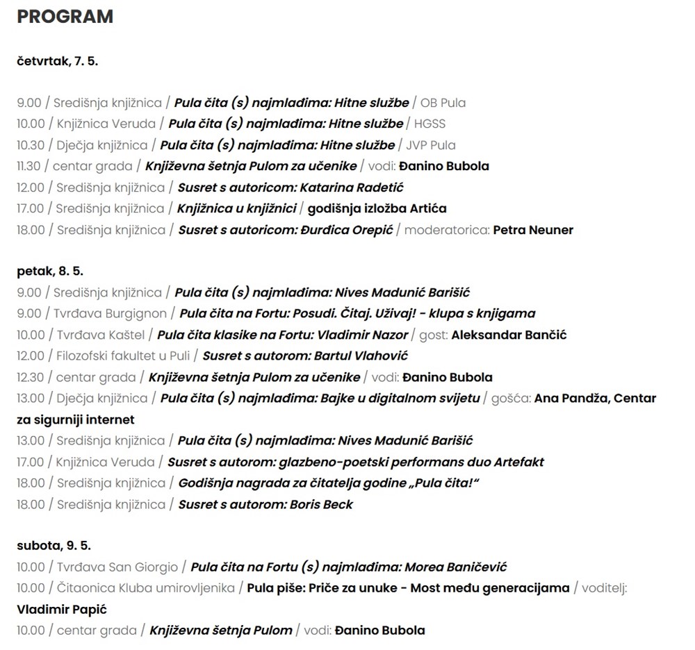 (Foto: Screenshot / Gradska knjižnica Pula)